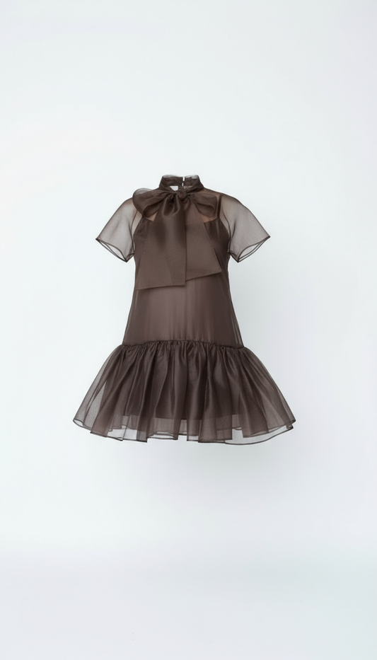 Silk Smoke Tulle Mini Dress | MYCA