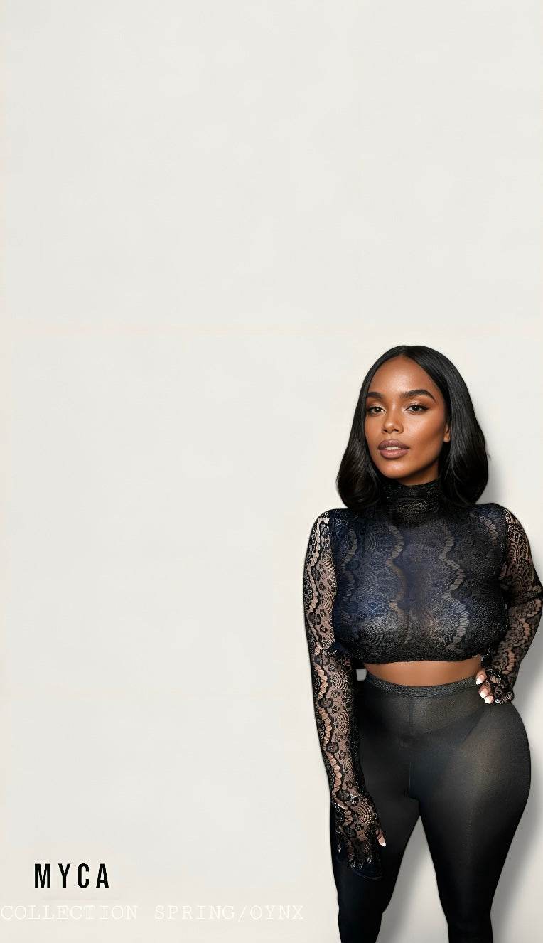 ONYX LACE CROP - MYCA