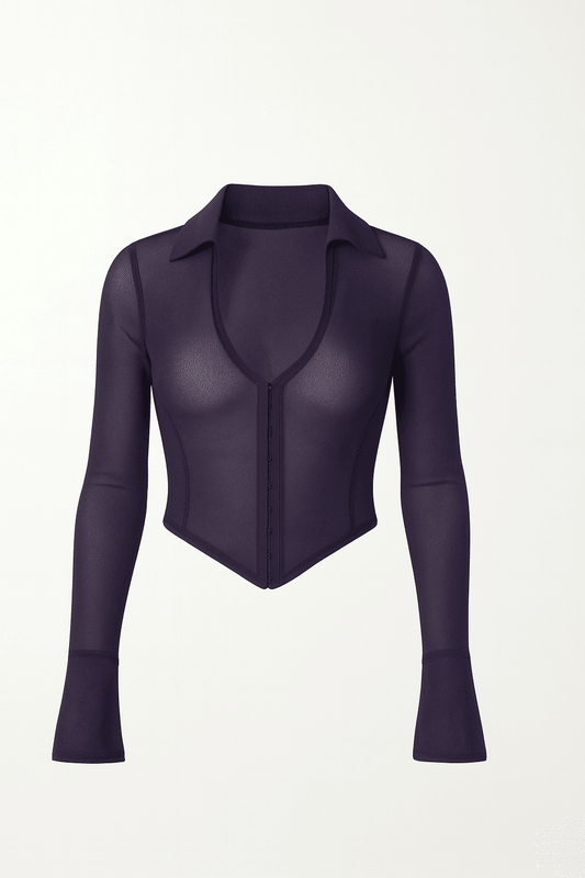 SecondSkin Shape Bodycon hook-front top - MYCA