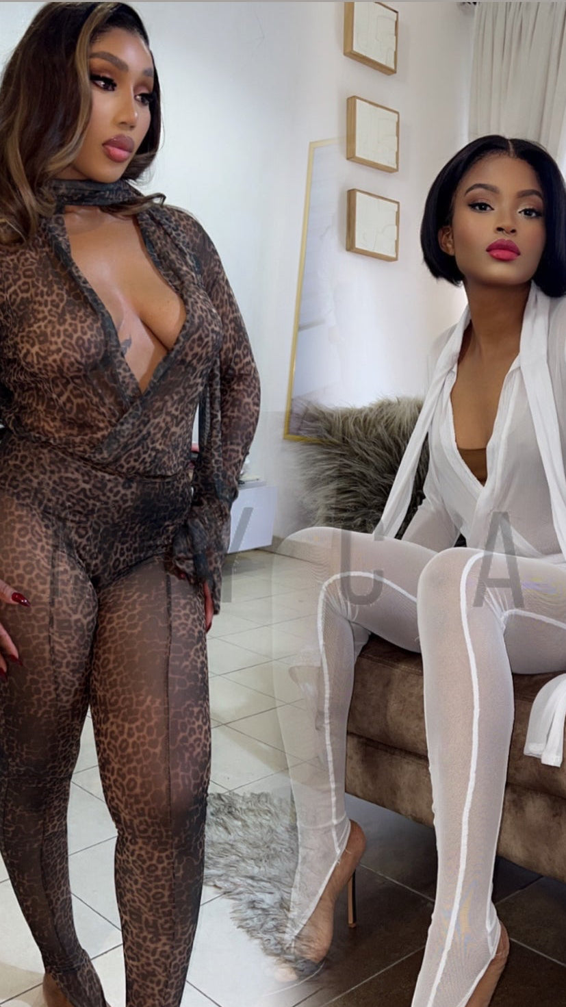 Liquid Drape Mesh Set | Wrap Shirt & Signature Leggings