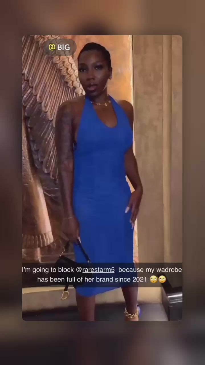 SAPPHIRE HALTER BACKLESS SHAPE MIDI