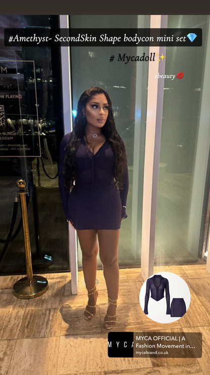 Amethyst Purple Shape Mini Set | Structured 2-Piece Co-ord | MYCA