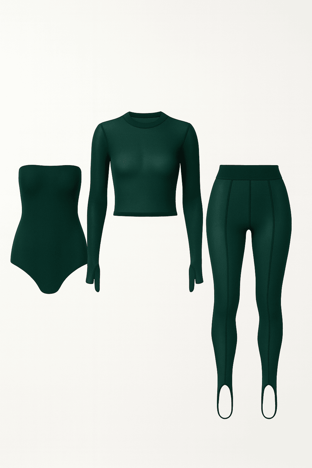 SecondSkin Malachite 3-Piece Set – Sheer Depth in Lush Green Layers - MYCA 