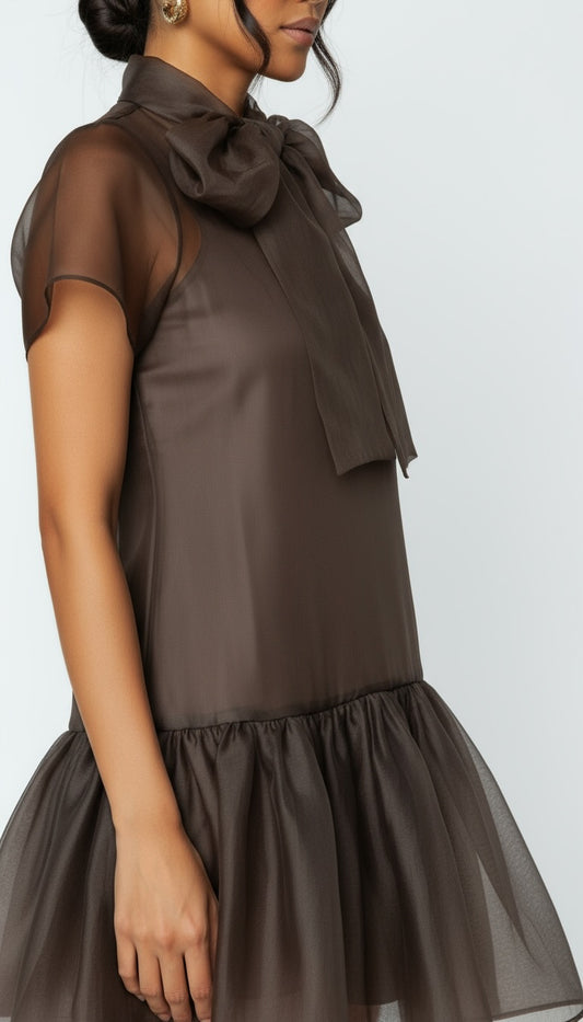 Silk Smoke Tulle Mini Dress | MYCA