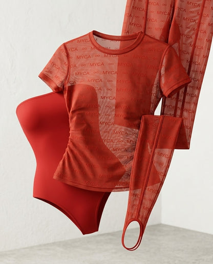 CARNELIAN 3er-Set Damen-Co-ord | Trendiger Stretch-Playsuit für Damen