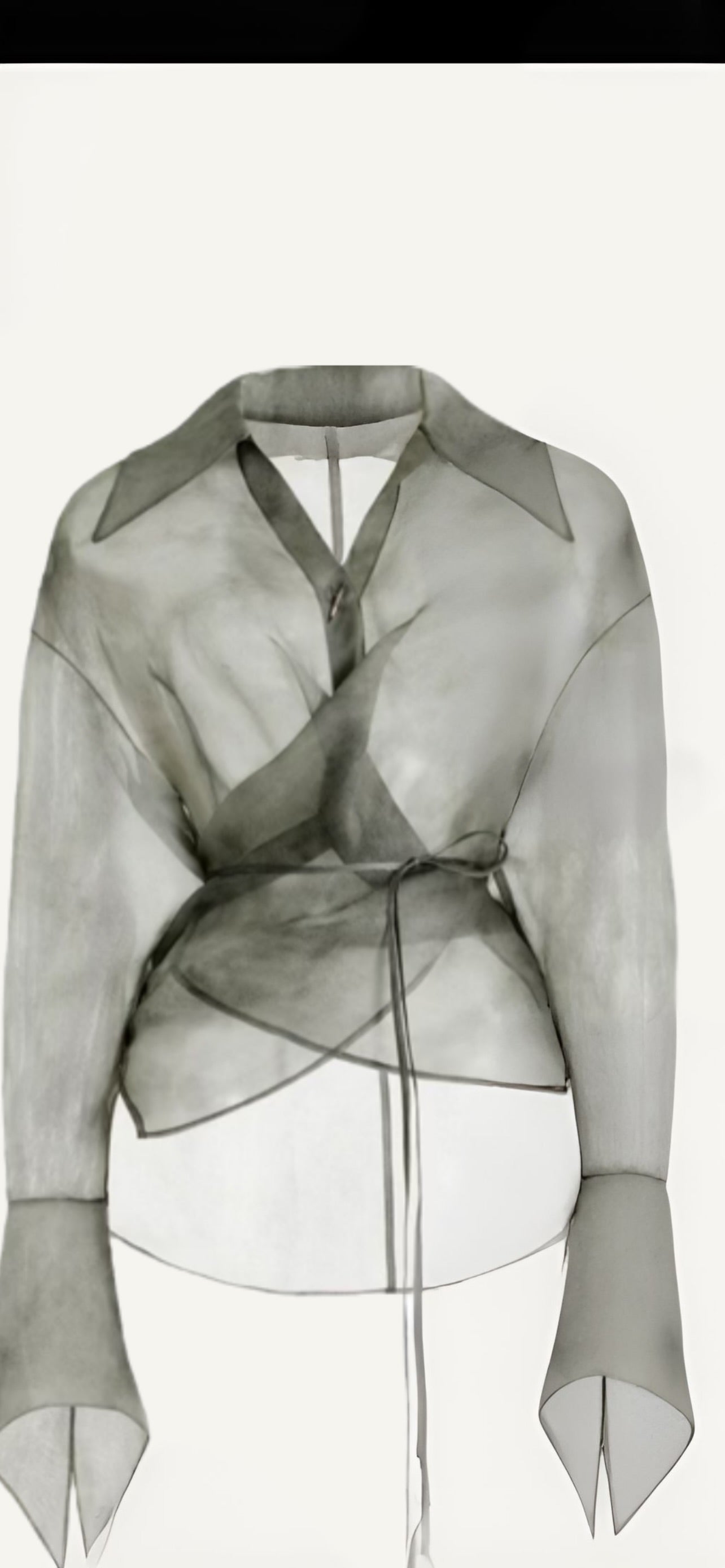 Silk Liquid Organdy Tie-Wrap Co-ord Set | Sheer Blouse & Shorts | MYCA