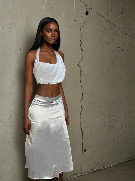 ANGEL QUARTZ SATIN ALINE MIDI