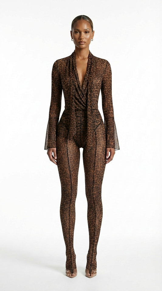 Liquid Drape Mesh Set | Wrap Shirt & Signature Leggings