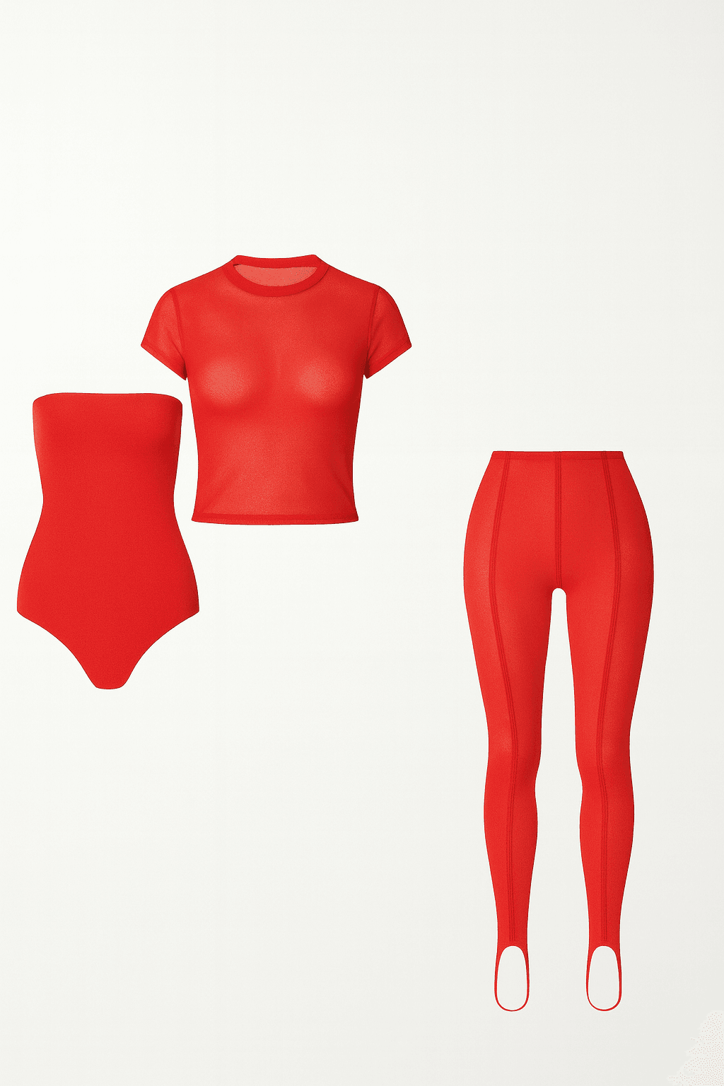 SecondSkin Carnelian 3-Set Women's Co-ord | Trendy Stretch Set for Women - MYCA 