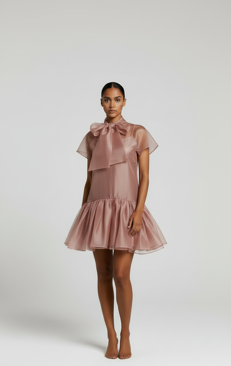 Silk Smoke Tulle Mini Dress | MYCA