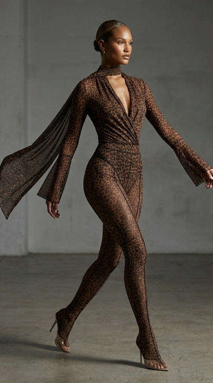 Liquid Drape Mesh Set | Wrap Shirt & Signature Leggings