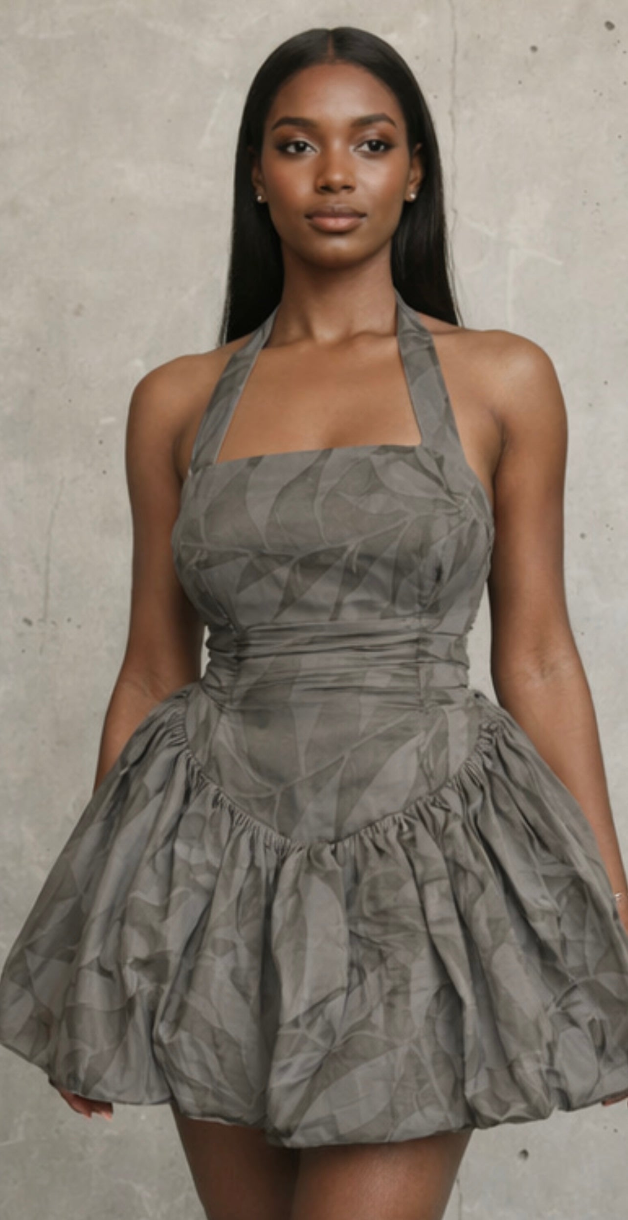 Jadè Green Bubble Dress | Strapless Architectural Dress