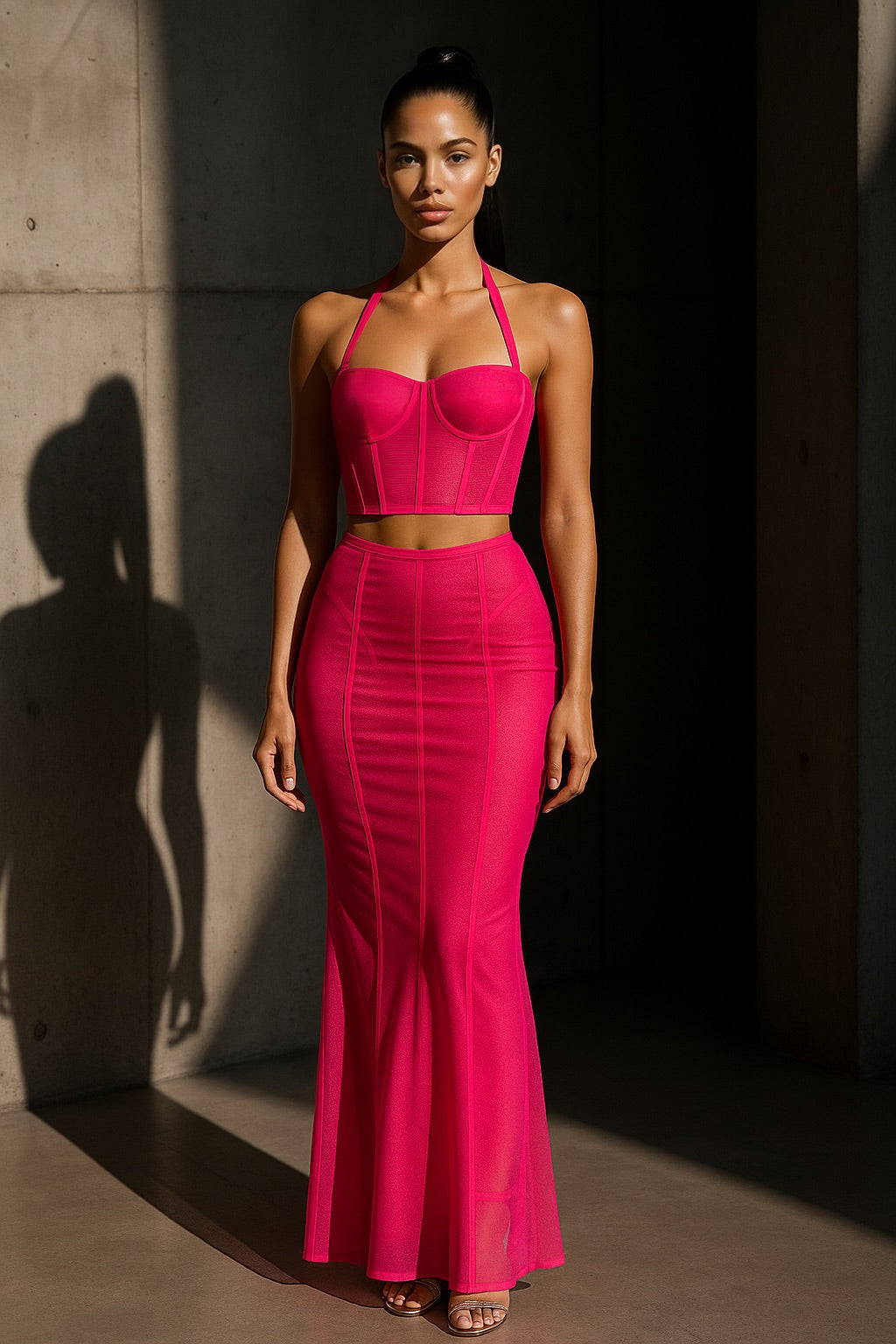 Second Skin Pink Opal – a luxe, modern 3-piece sheer set. - MYCA 