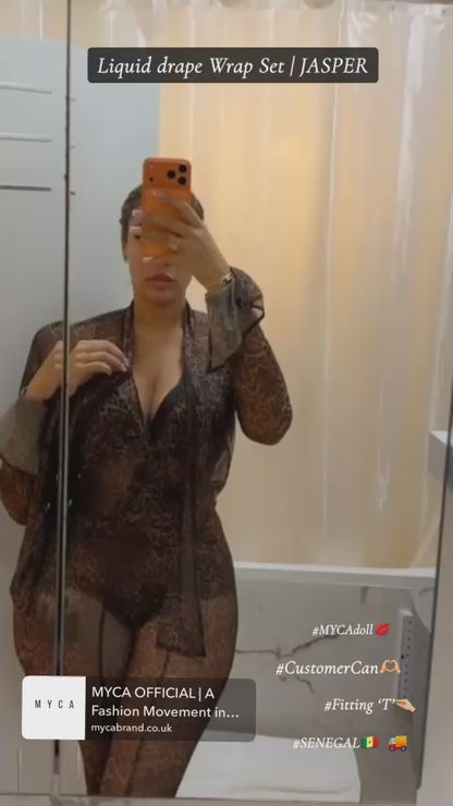 Limited Drop| Liquid Drape Mesh Set | Wrap Shirt & Leggings | MYCA