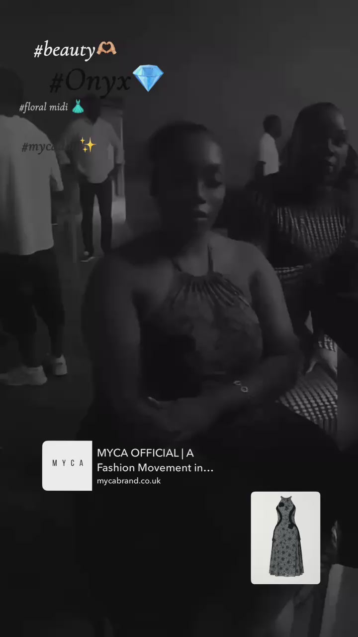 Onyx Floral Midi Dress